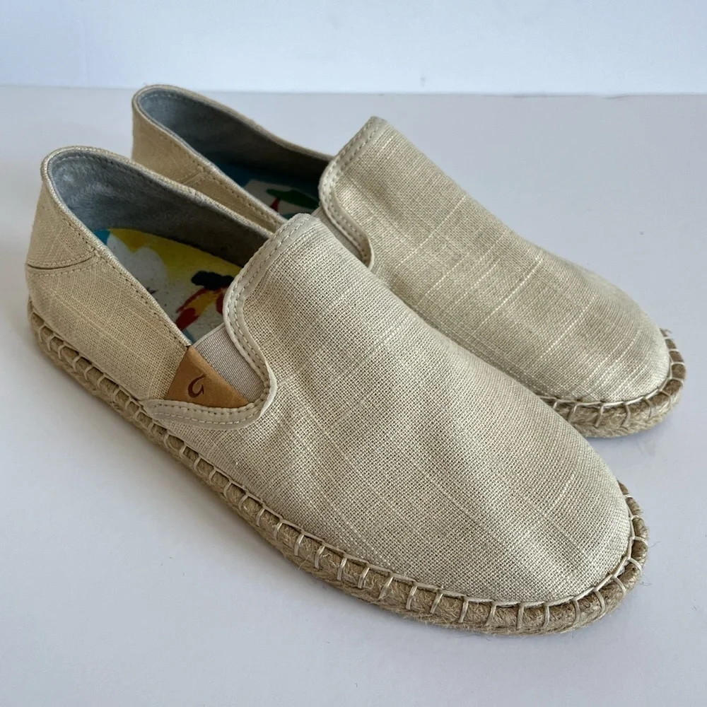 Olukai Kaula Pa'a Kapa Espadrilles Slip On Women's Size 6.5